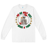 White ho ho holly shit skeleton santa Long Sleeve Tee - MaliasSmallBusiness