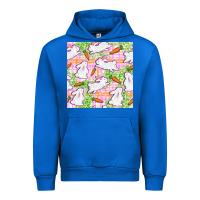 Cobalt Easter Bunnies With Carrots Seamless Pattern Urban Hoodie - BundleAndBundleShop
