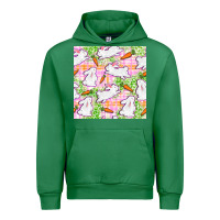 Emerald Easter Bunnies With Carrots Seamless Pattern Urban Hoodie - BundleAndBundleShop