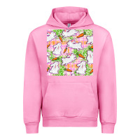 Fuchsia Pink Easter Bunnies With Carrots Seamless Pattern Urban Hoodie - BundleAndBundleShop