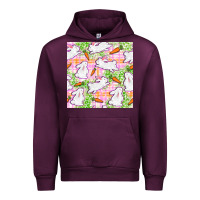 Mauve Wine Easter Bunnies With Carrots Seamless Pattern Urban Hoodie - BundleAndBundleShop