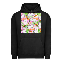 Pigment Black Easter Bunnies With Carrots Seamless Pattern Urban Hoodie - BundleAndBundleShop