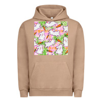 Pigment Burro Easter Bunnies With Carrots Seamless Pattern Urban Hoodie - BundleAndBundleShop