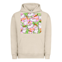 Pigment French Oak Easter Bunnies With Carrots Seamless Pattern Urban Hoodie - BundleAndBundleShop