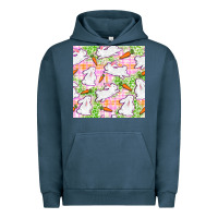 Pigment Midnight Navy Easter Bunnies With Carrots Seamless Pattern Urban Hoodie - BundleAndBundleShop