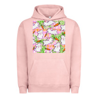 Pigment Salmon Easter Bunnies With Carrots Seamless Pattern Urban Hoodie - BundleAndBundleShop