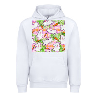 White Easter Bunnies With Carrots Seamless Pattern Urban Hoodie - BundleAndBundleShop