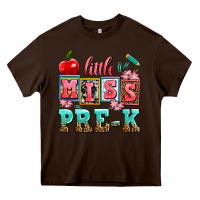 Chocolate Brown little miss pre k Heavy Core Tee - AdoDesignShop
