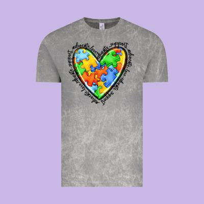 Autism Heart Vintage Tee Designed By Jahusdesignshop