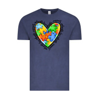Vintage Denim autism heart Vintage Tee - JahusDesignShop