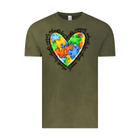 Vintage Olive autism heart Vintage Tee - JahusDesignShop