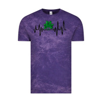 Cloud Purple shamrock heartbeat Vintage Tee - MaliasSmallBusiness