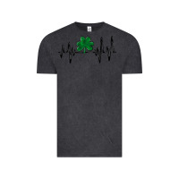Vintage Black shamrock heartbeat Vintage Tee - MaliasSmallBusiness