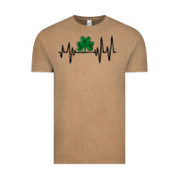 Vintage Coffee shamrock heartbeat Vintage Tee - MaliasSmallBusiness