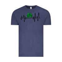 Vintage Denim shamrock heartbeat Vintage Tee - MaliasSmallBusiness