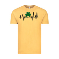 Vintage Mustard shamrock heartbeat Vintage Tee - MaliasSmallBusiness