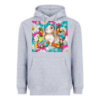 Heather Grey easter day rabbit Heavyweight Hoodie - TumblerDesignByShophia