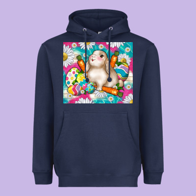 Easter Day Rabbit Heavyweight Hoodie Designed By Tumblerdesignbyshophia
