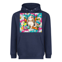 Navy easter day rabbit Heavyweight Hoodie - TumblerDesignByShophia