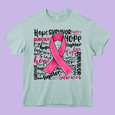 Breast Cancer Ribbon Heavy Core Tee Designed By Jahusdesignshop