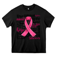 Black breast cancer ribbon Heavy Core Tee - JahusDesignShop