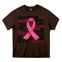 Chocolate Brown breast cancer ribbon Heavy Core Tee - JahusDesignShop