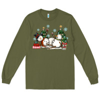 Army Green christmas snowmen with wine Long Sleeve Tee - MaliasSmallBusiness
