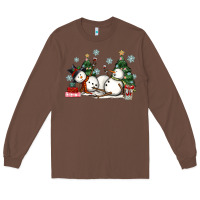 Chestnut christmas snowmen with wine Long Sleeve Tee - MaliasSmallBusiness