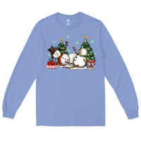 Colony Blue christmas snowmen with wine Long Sleeve Tee - MaliasSmallBusiness