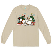 Mushroom christmas snowmen with wine Long Sleeve Tee - MaliasSmallBusiness