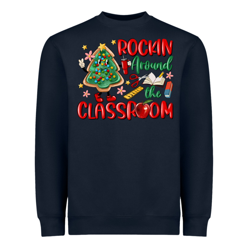 Rockin Around The Clasroom Teacher Heavyweight Sweatshirt by MaliasSmallBusiness | Teevron
