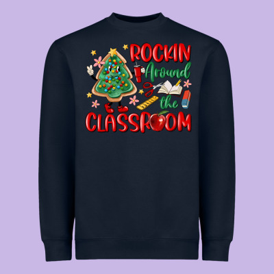 Rockin Around The Clasroom Teacher Heavyweight Sweatshirt Designed By Maliassmallbusiness