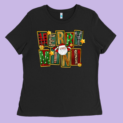 Christmas Merry Mini Ladies Tee Designed By Fadigitalartstudio