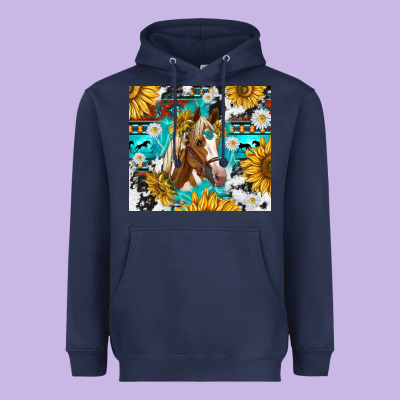 Cowhide Aztec Horse Heavyweight Hoodie Designed By Tumblerdesignbyshophia