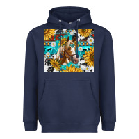 Navy cowhide aztec horse Heavyweight Hoodie - TumblerDesignByShophia