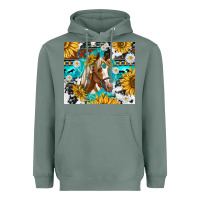 Sage cowhide aztec horse Heavyweight Hoodie - TumblerDesignByShophia