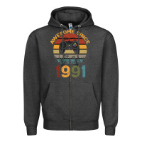Charcoal Heather Awesome Since 1991 Zipper Hoodie - Bettercallsaul