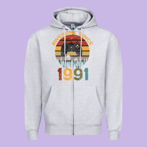 Awesome Since 1991 Zipper Hoodie Designed By Bettercallsaul