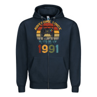 Navy Awesome Since 1991 Zipper Hoodie - Bettercallsaul