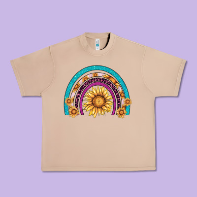 Rainbow Sunflower Urban Heavy Tee Designed By Adodesignshop