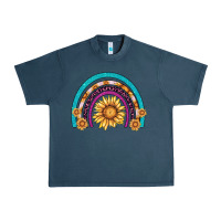Midnight Navy rainbow sunflower Urban Heavy Tee - AdoDesignShop