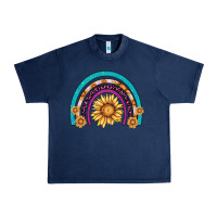 Navy rainbow sunflower Urban Heavy Tee - AdoDesignShop