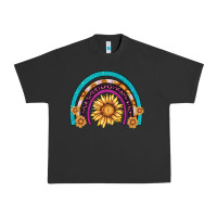 Pigment Black rainbow sunflower Urban Heavy Tee - AdoDesignShop