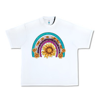 White rainbow sunflower Urban Heavy Tee - AdoDesignShop