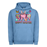 Pigment Pebble Blue Happy Easter Dental And Egg Urban Hoodie - BundleAndBundleShop