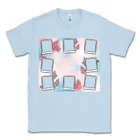 Dusty Blue add your text photo collage life Classic Tee - MaliasSmallBusiness