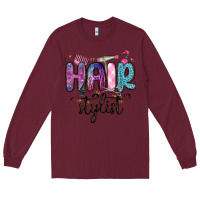 Burgundy hair stylist Long Sleeve Tee - MaliasSmallBusiness
