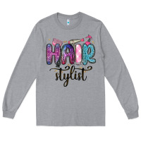 Heather Grey hair stylist Long Sleeve Tee - MaliasSmallBusiness