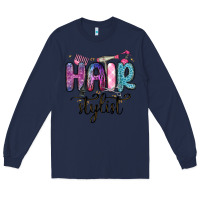 Navy hair stylist Long Sleeve Tee - MaliasSmallBusiness