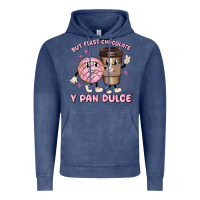 Vintage Denim but first chocolate y pan dulce Vintage Hoodie - MaliasSmallBusiness